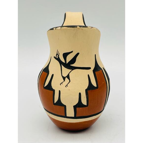 Traditional Zia Pueblo Polychrome Pottery Mini-Pitcher by Robert Pino - Picture 4 of 10